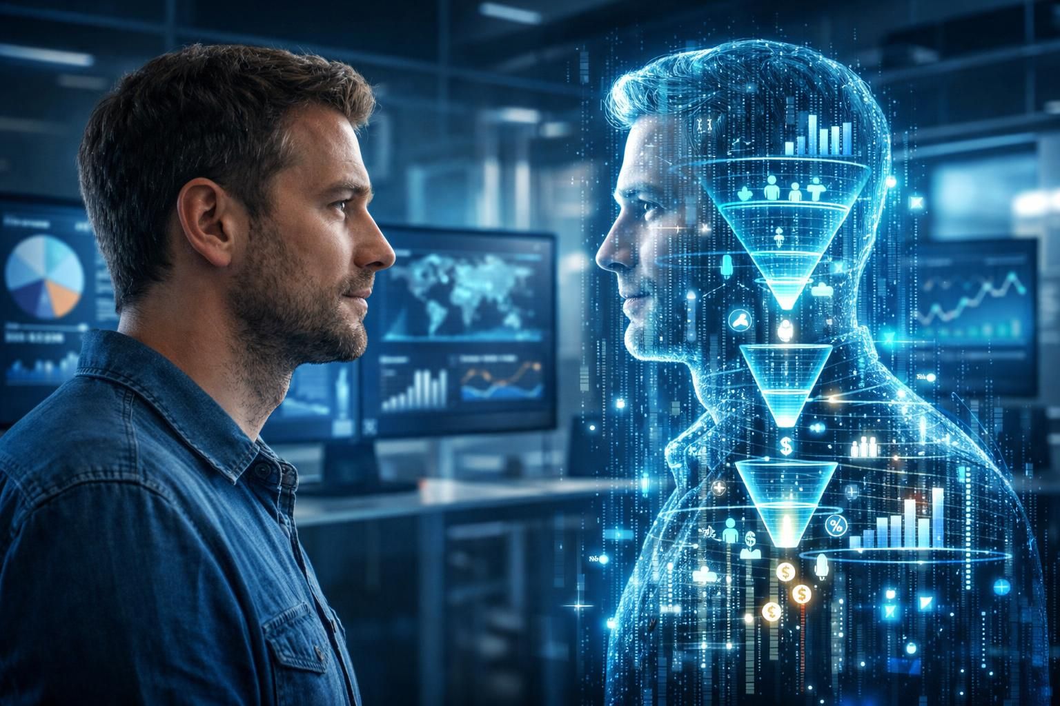 erfahren sie, wie digital twins im marketing eingesetzt werden, um kunden-zwillinge zu erstellen und conversion-simulationen zu optimieren.